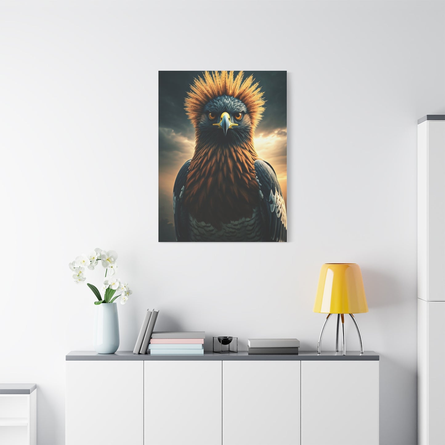 Regal Crowned Raptor Portrait Wall Art & Canvas Prints