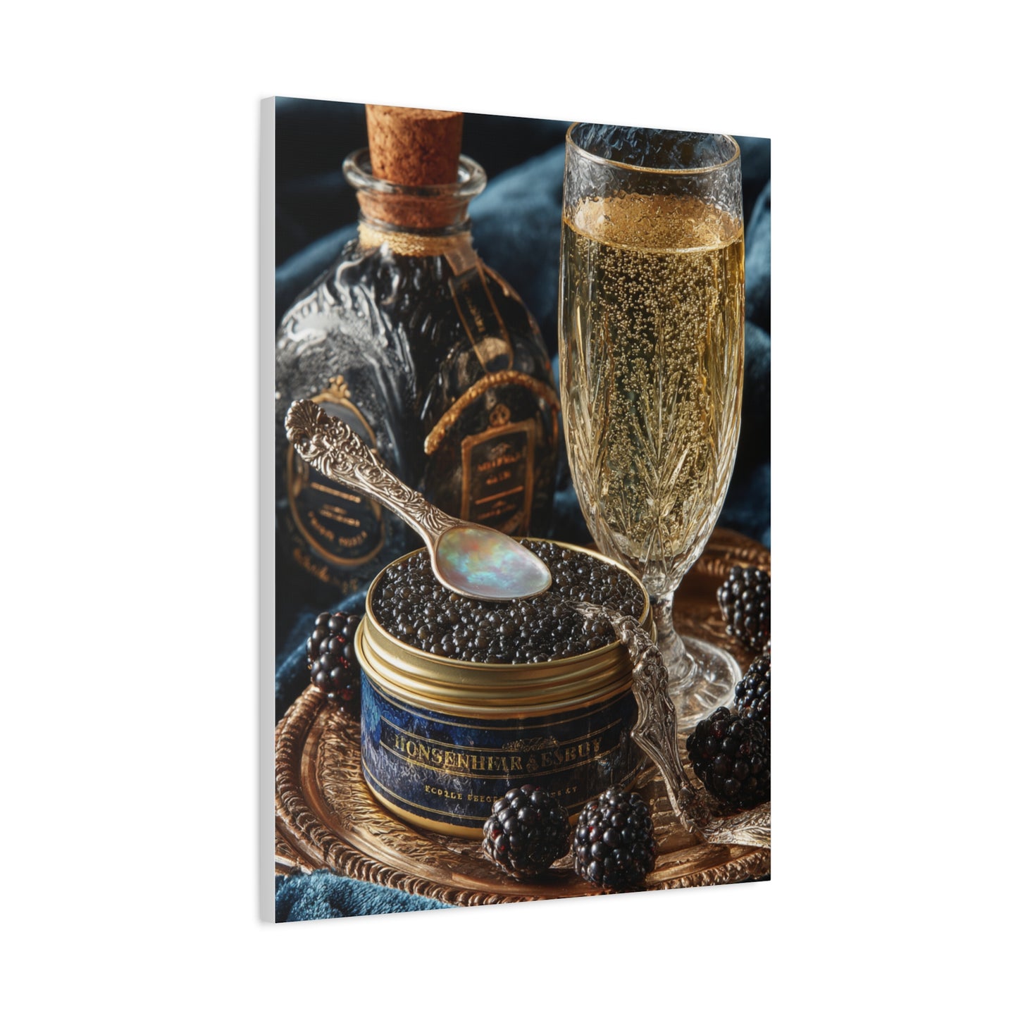 Caviar and Champagne Luxury Still Life Wall Art & Canvas Print