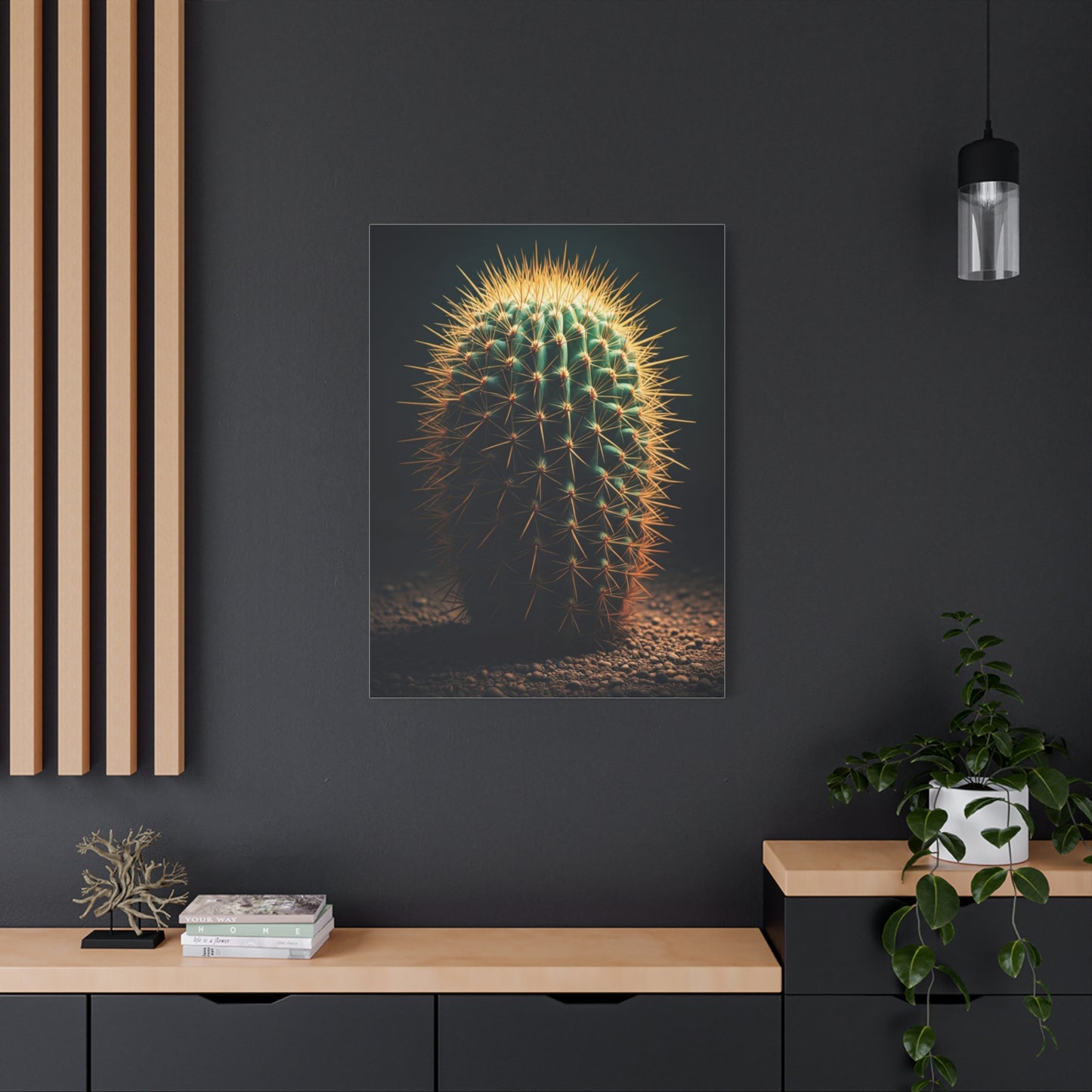 Golden Halo Barrel Cactus Wall Art & Canvas Prints