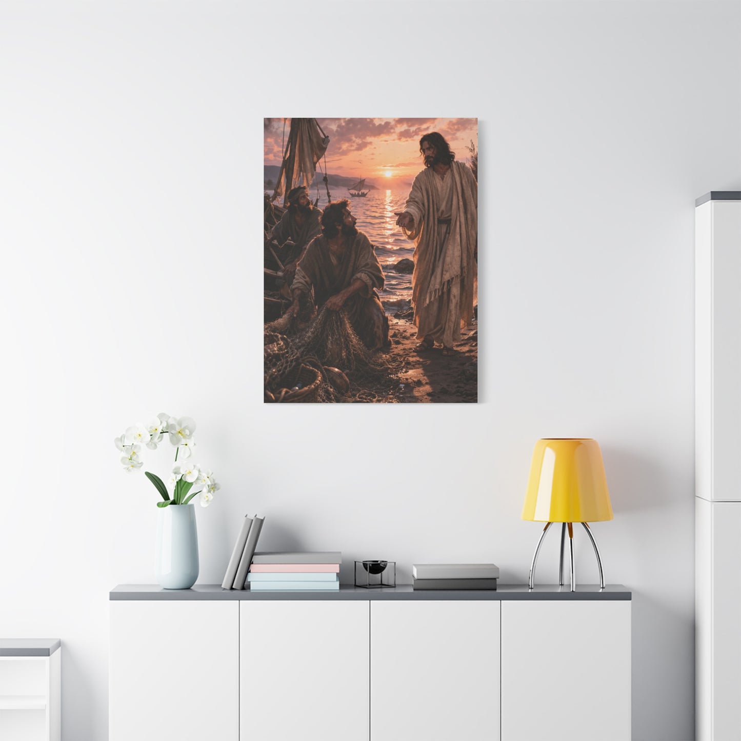 Calling of the Disciples Sunset Shore Wall Art & Canvas Print