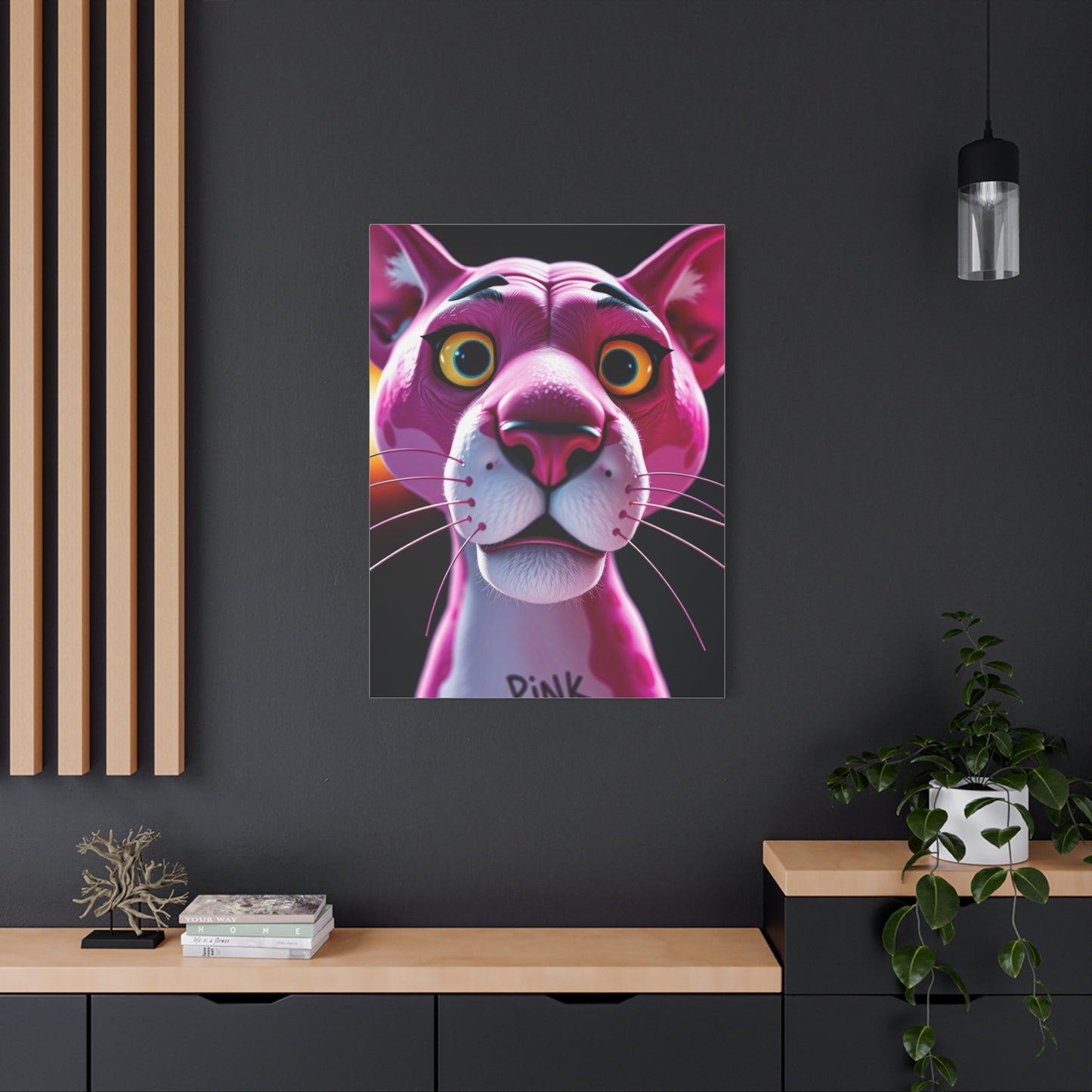 Pink Grace Panther Canvas Wall Art & Canvas Print