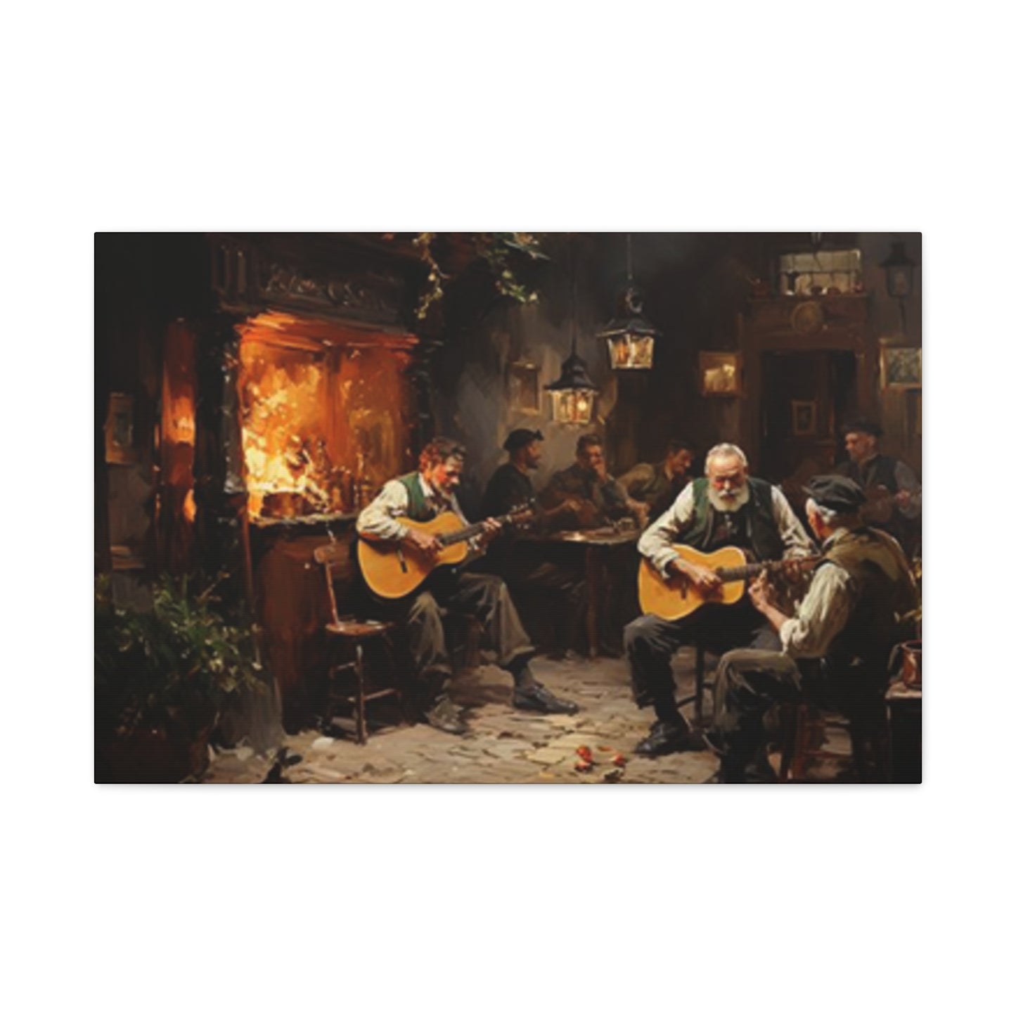 People At Pub & Bar Painting Wall Art & Canvas Prints