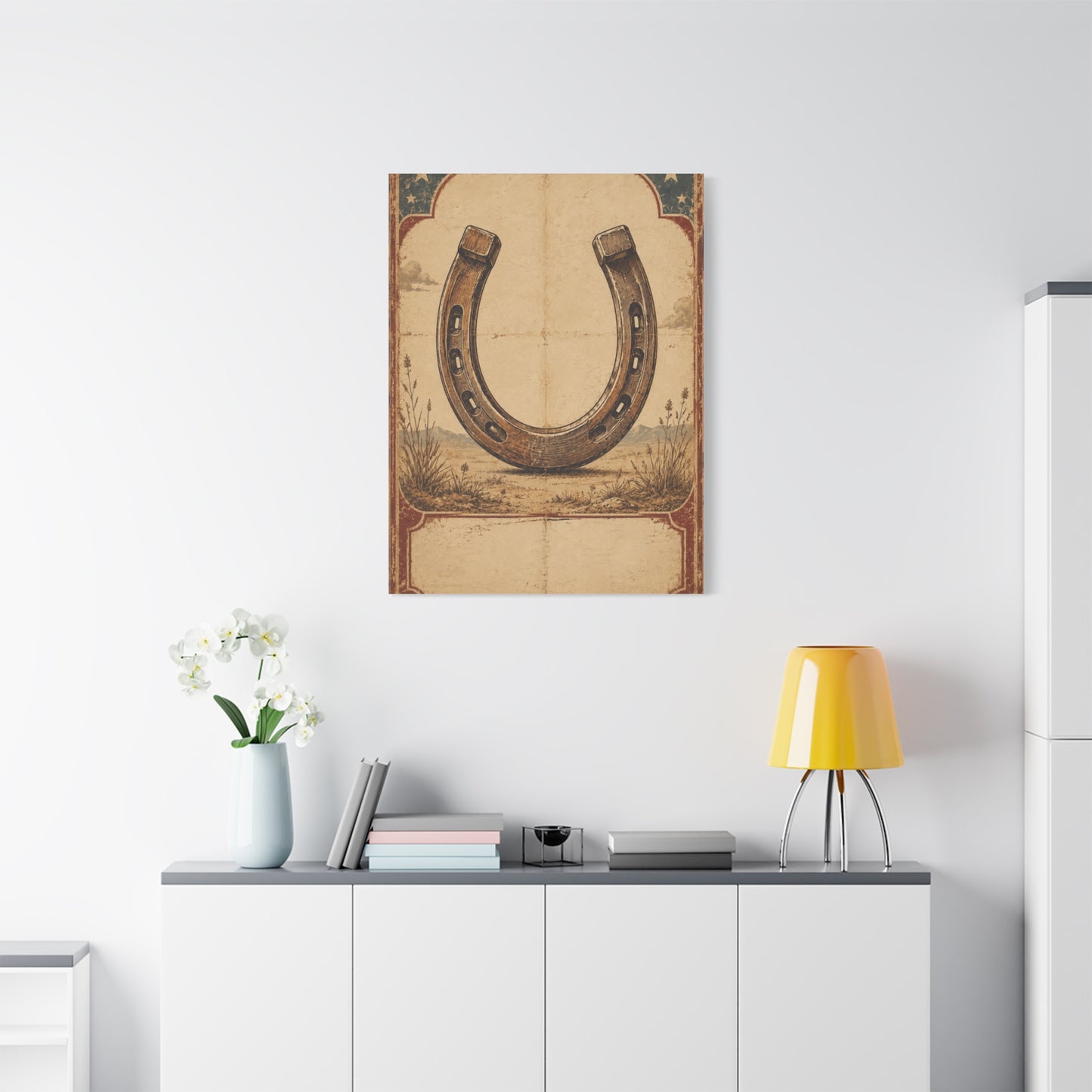 Rustic Horseshoe Frontier Poster Wall Art & Canvas Print
