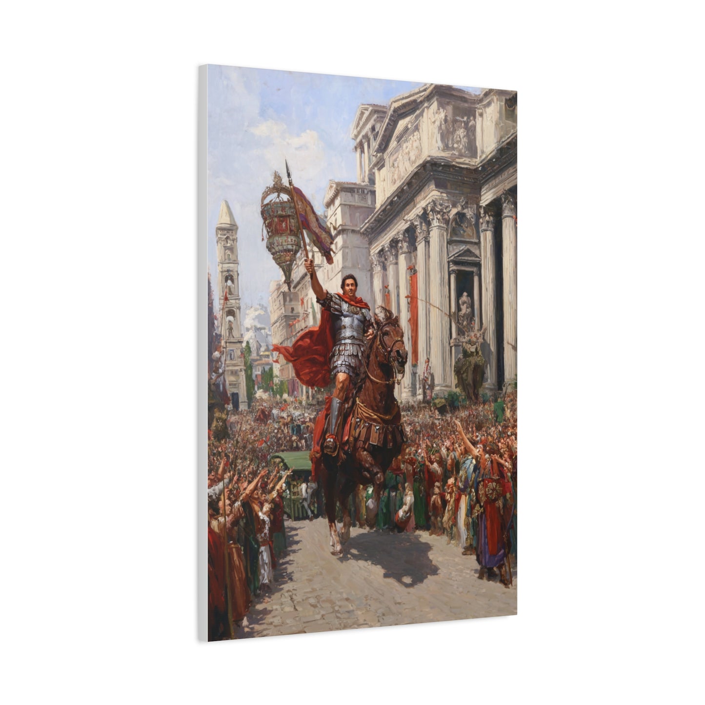 Roman Emperor Riding Through Ancient Rome Wall Art & Canvas Print