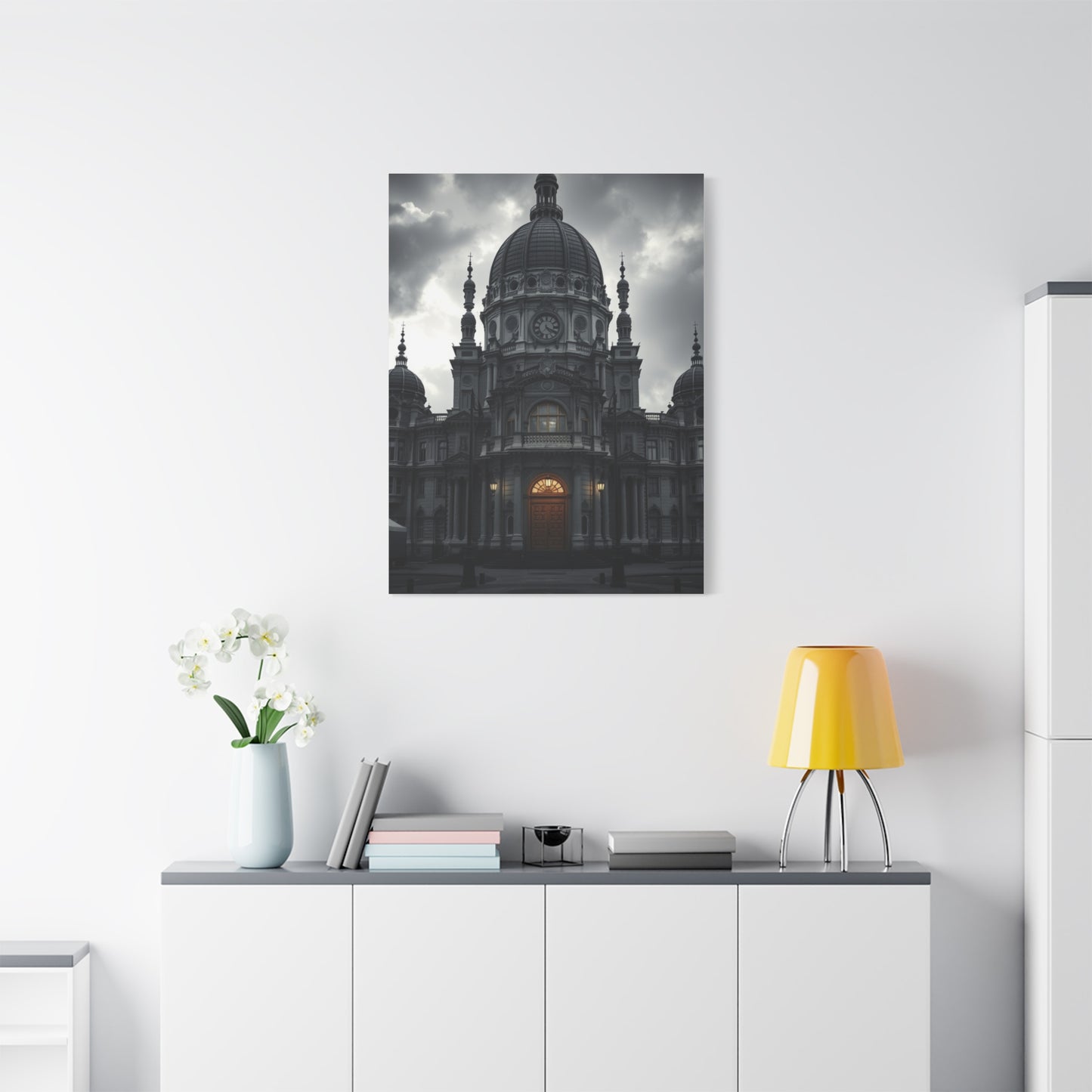 Vision Gray & White Art Art Wall Art & Canvas Print