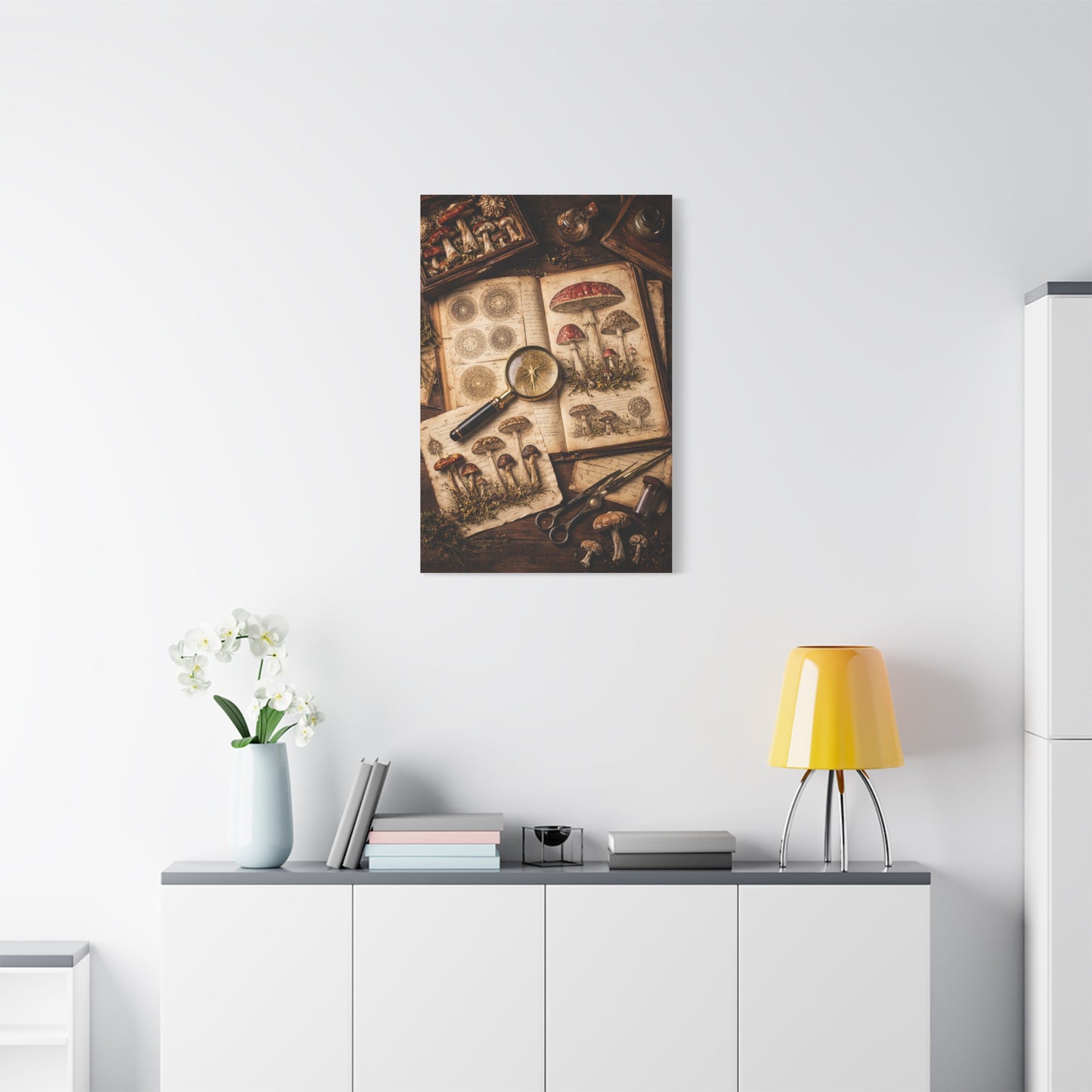 Cabinet-of-Curiosities Mushroom Study Wall Art & Canvas Print