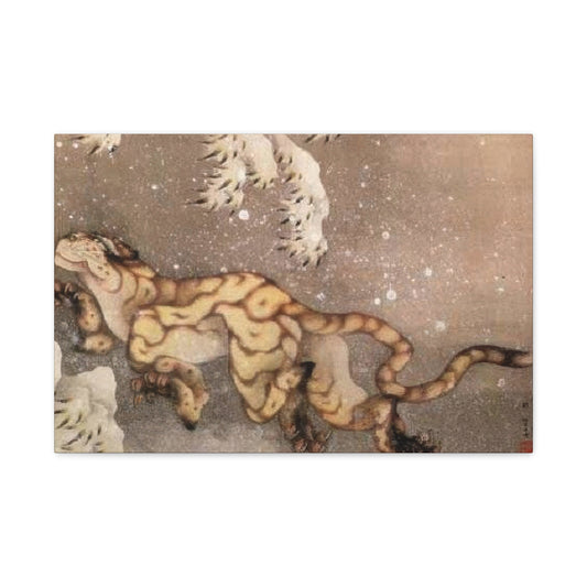 Katsushika Hokusai Old Tiger In The Snow Wall Art & Canvas Prints