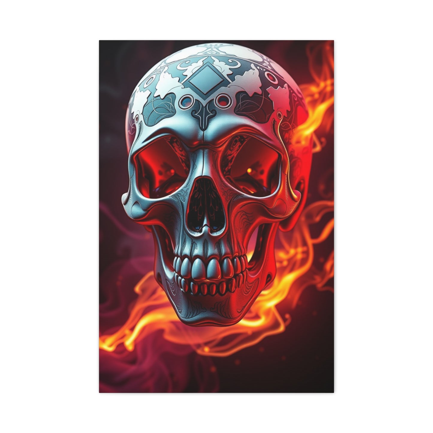 3D Trippy Skull Art By Ali Gulec Art Supreme Canvas Wall Art & Canvas Print