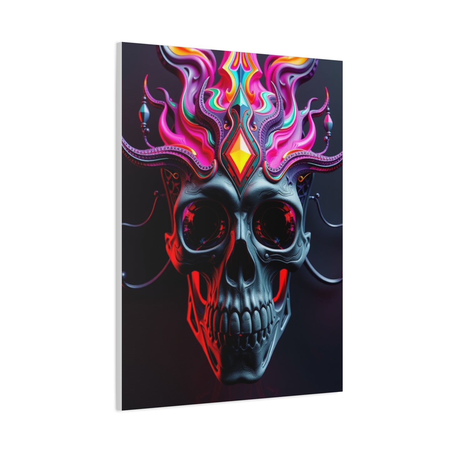 3D Trippy Skull Art By Ali Gulec Art Refined Canvas Wall Art & Canvas Print