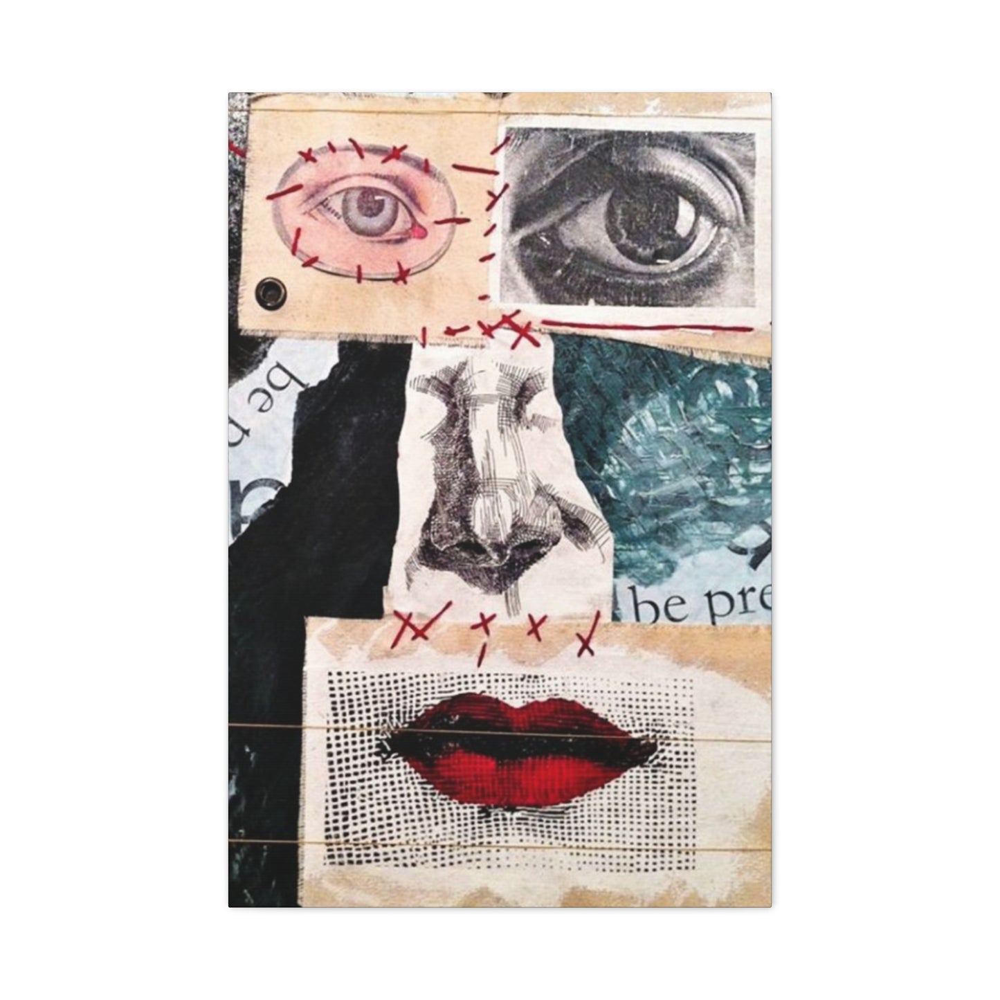 Face Abstract Painting Mixed Media Wall Art & Canvas Prints