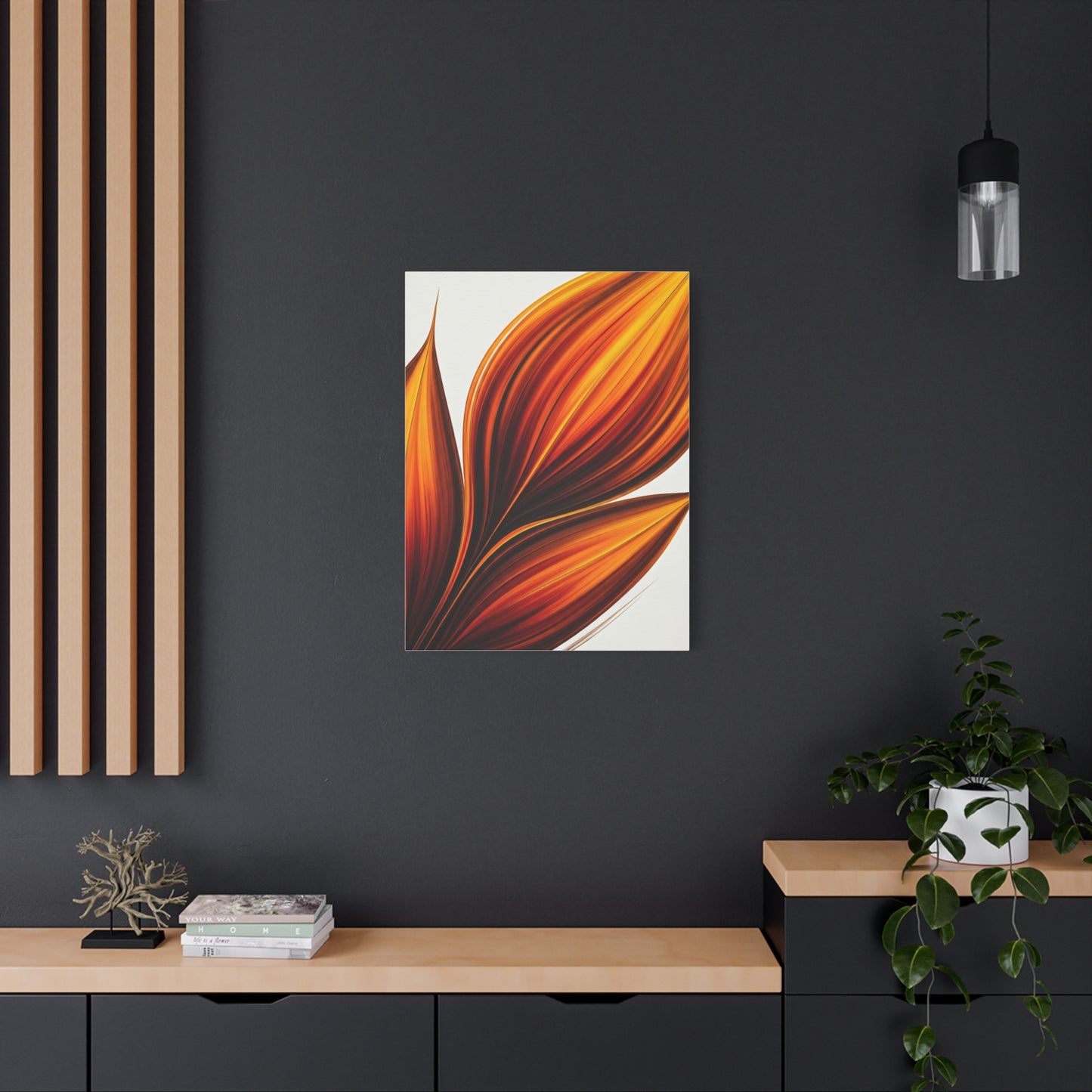 Golden Ember Bloom Abstract Wall Art & Canvas Prints