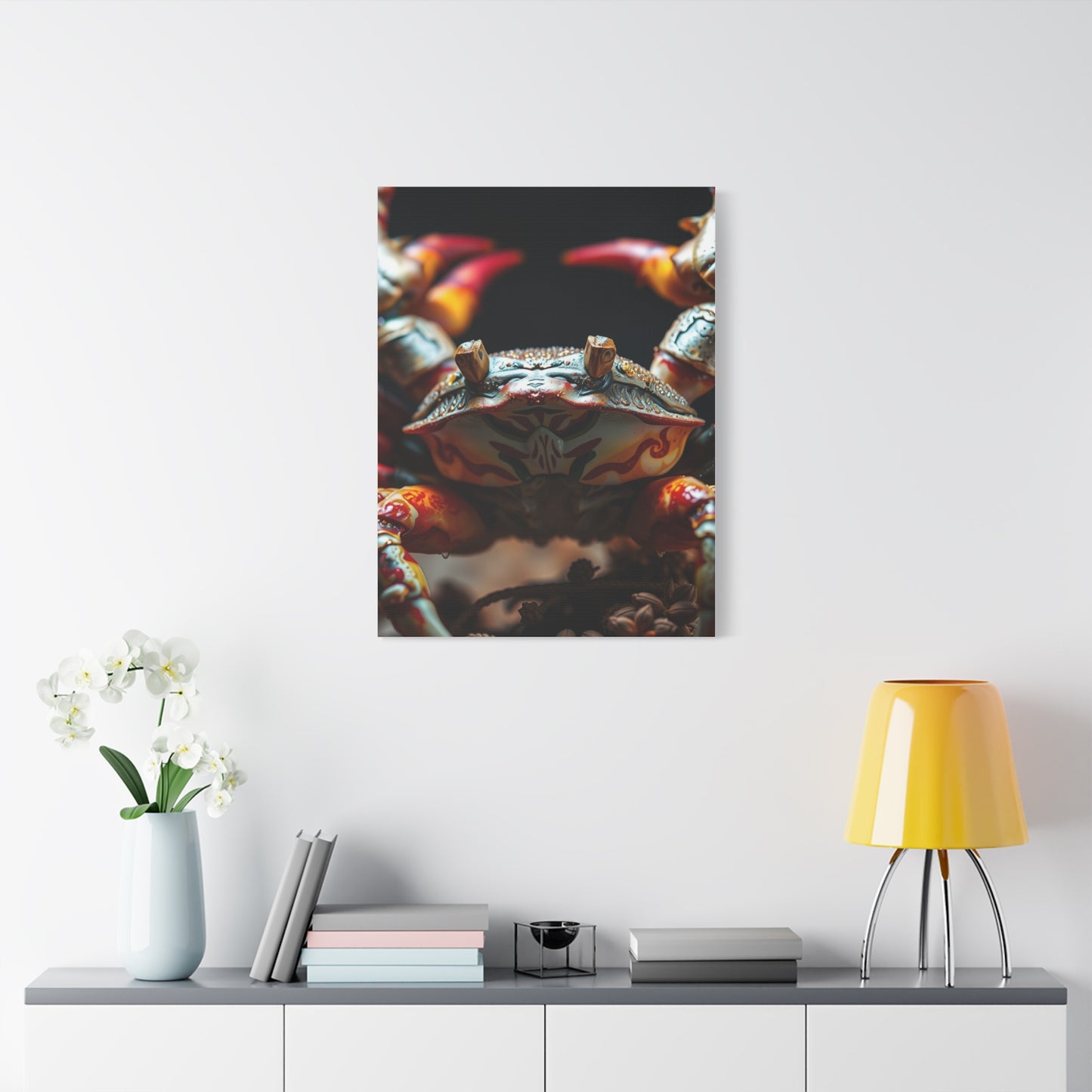 Crimson Crustacean Elegance Wall Art & Canvas Print