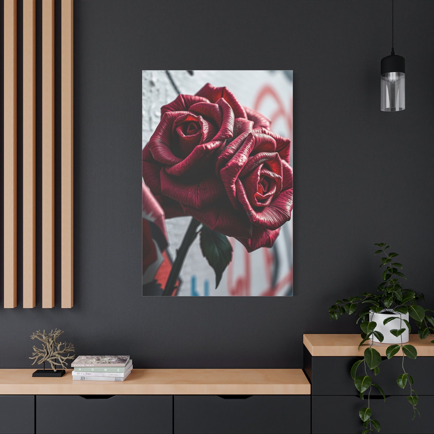 Vivid Rose Graffiti Masterpiece Wall Art & Canvas Print