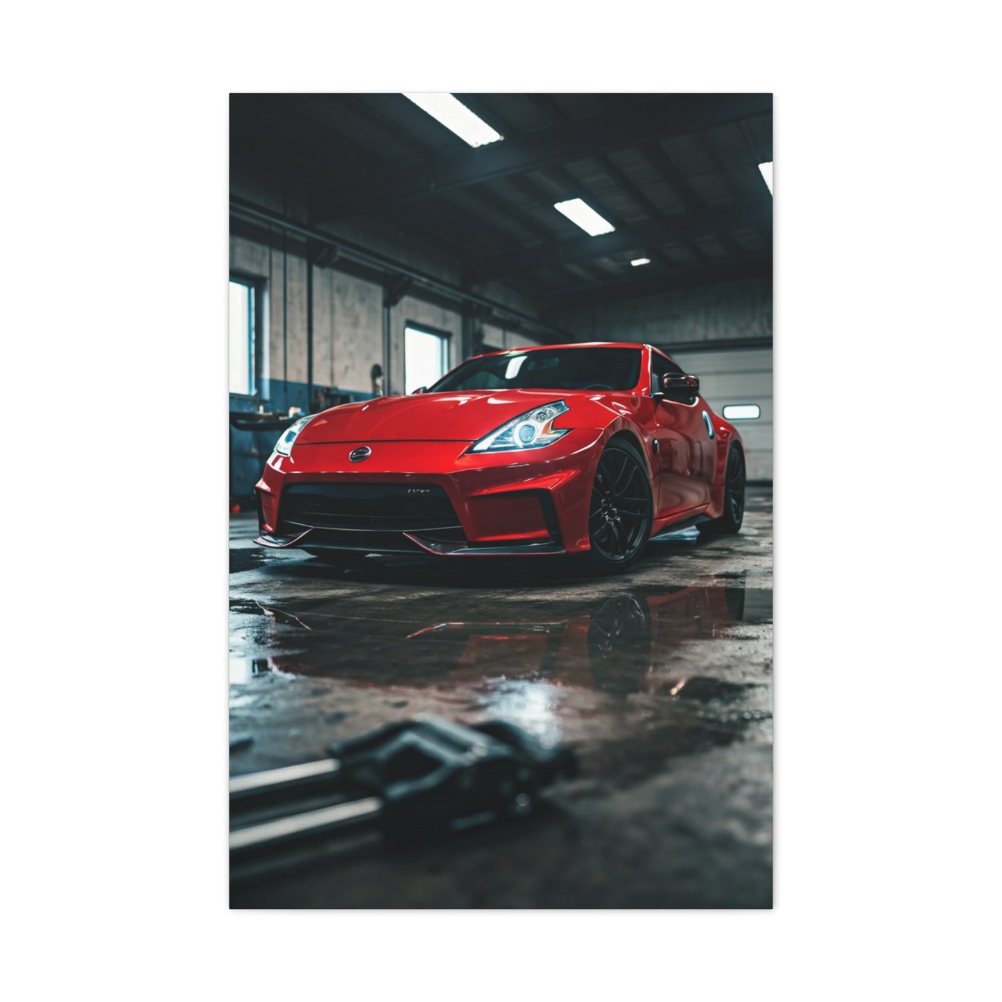 Nissan 370Z Underground Mechanic Garage Wall Art & Canvas Prints
