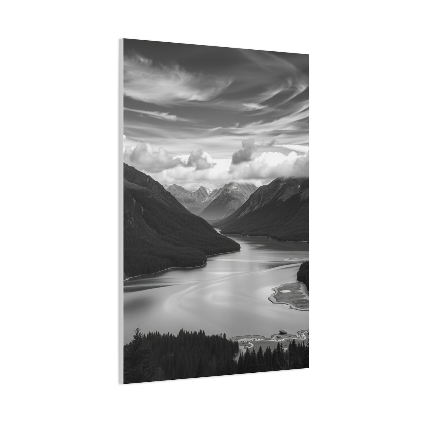 Masterpiece Black & White Scenic Landscapes Art Vision Wall Art & Canvas Print