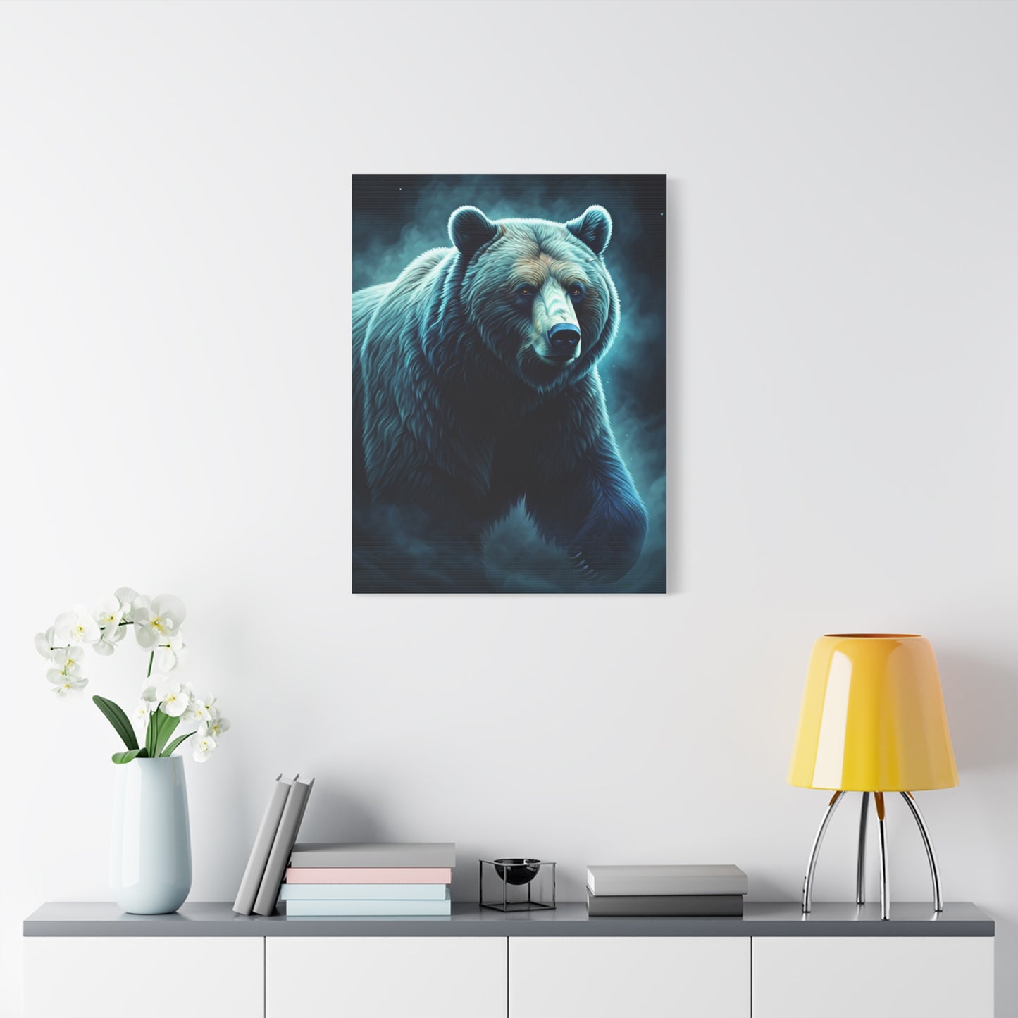Mystic Blue Bear Portrait Wall Art & Canvas Prints