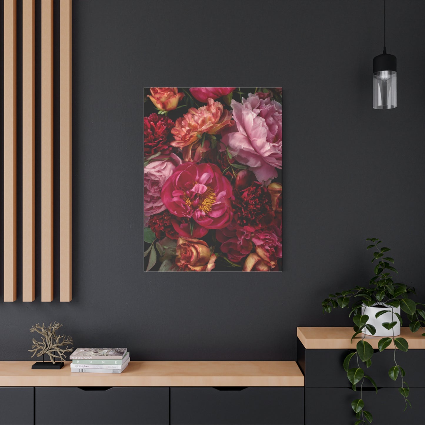 Dramatic Peony Floral Bouquet Wall Art & Canvas Print