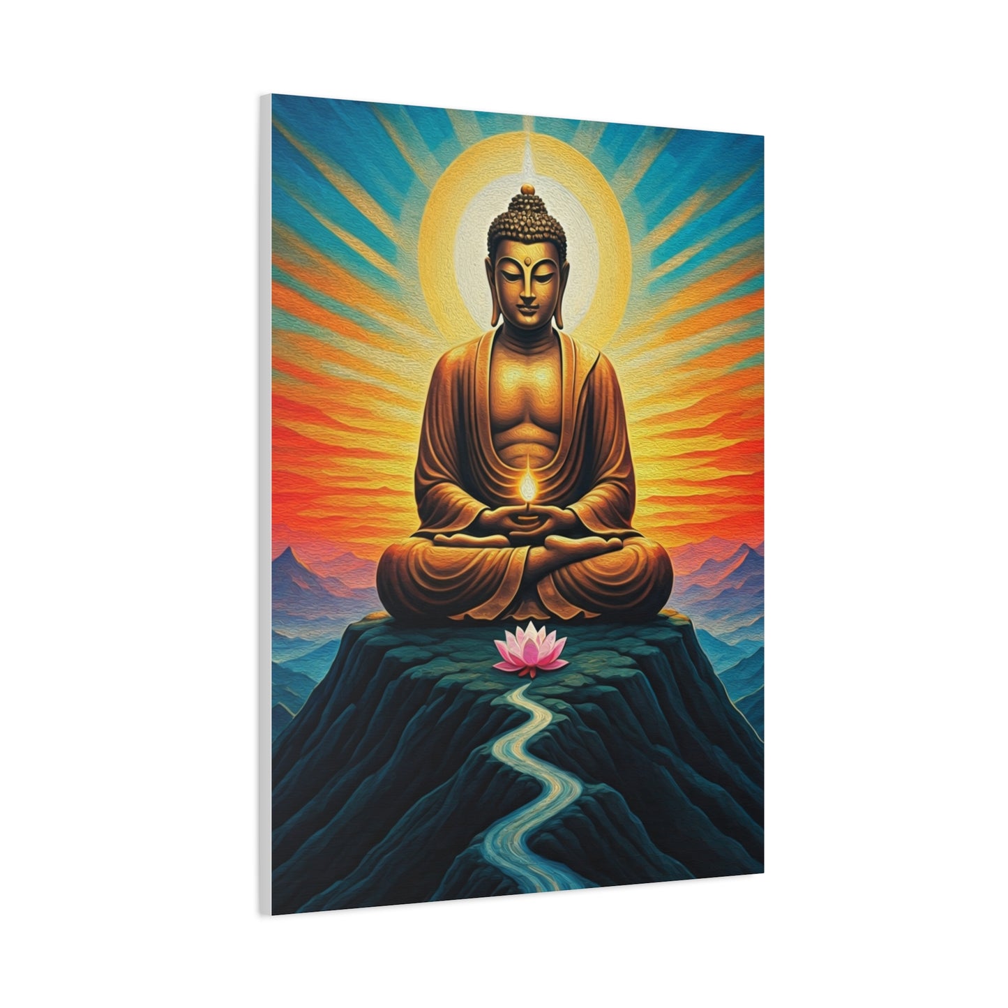 Meditative Buddha with Lotus Path Wall Art & Canvas Prints