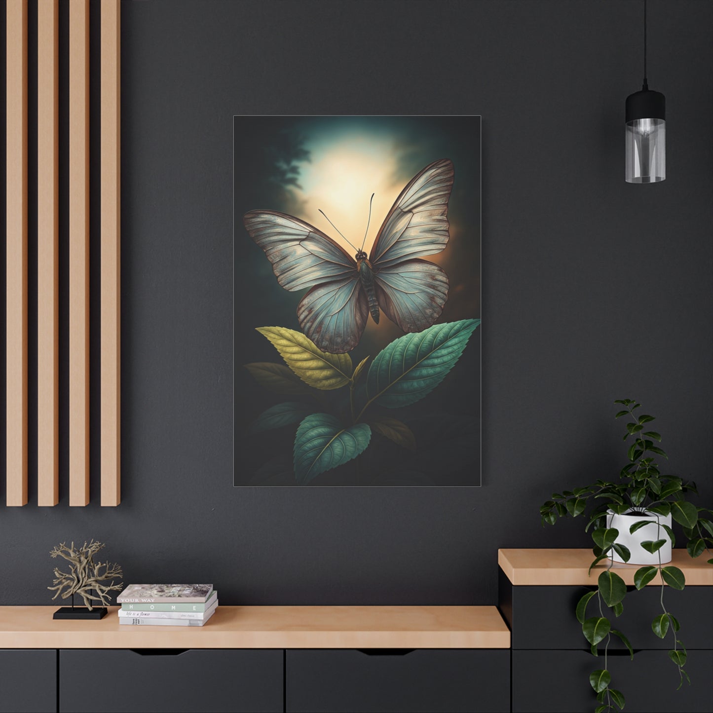 Luminous Pale Wing Butterfly Garden Portrait Wall Art & Canvas Prints