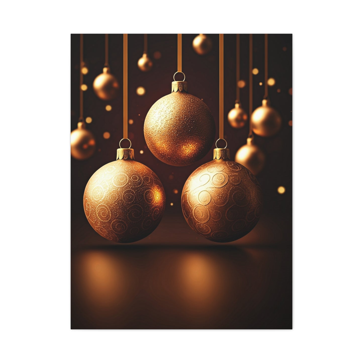 Golden Christmas Ornaments Elegance Wall Art & Canvas Print