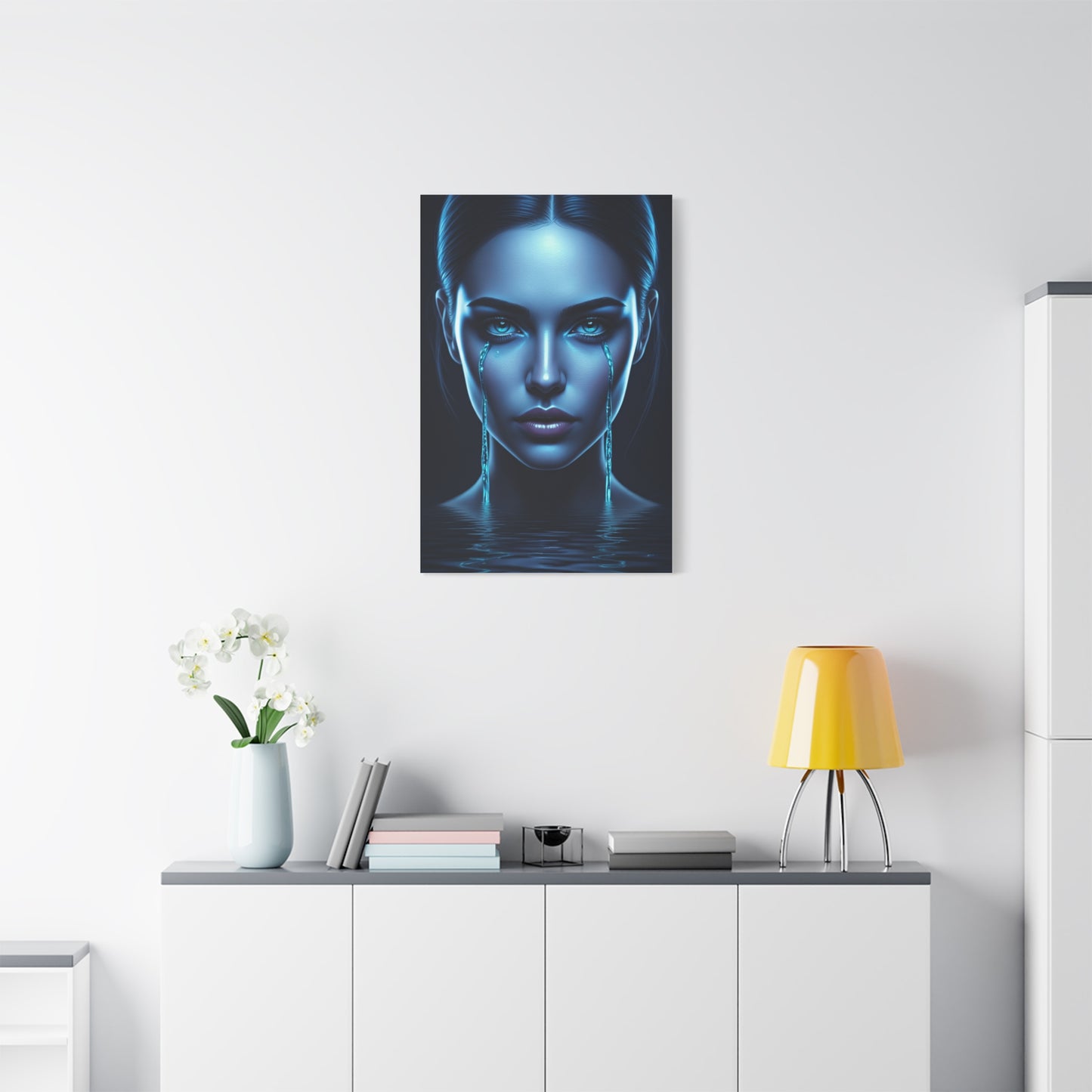 Blue Tears Reflection Portrait Wall Art & Canvas Prints