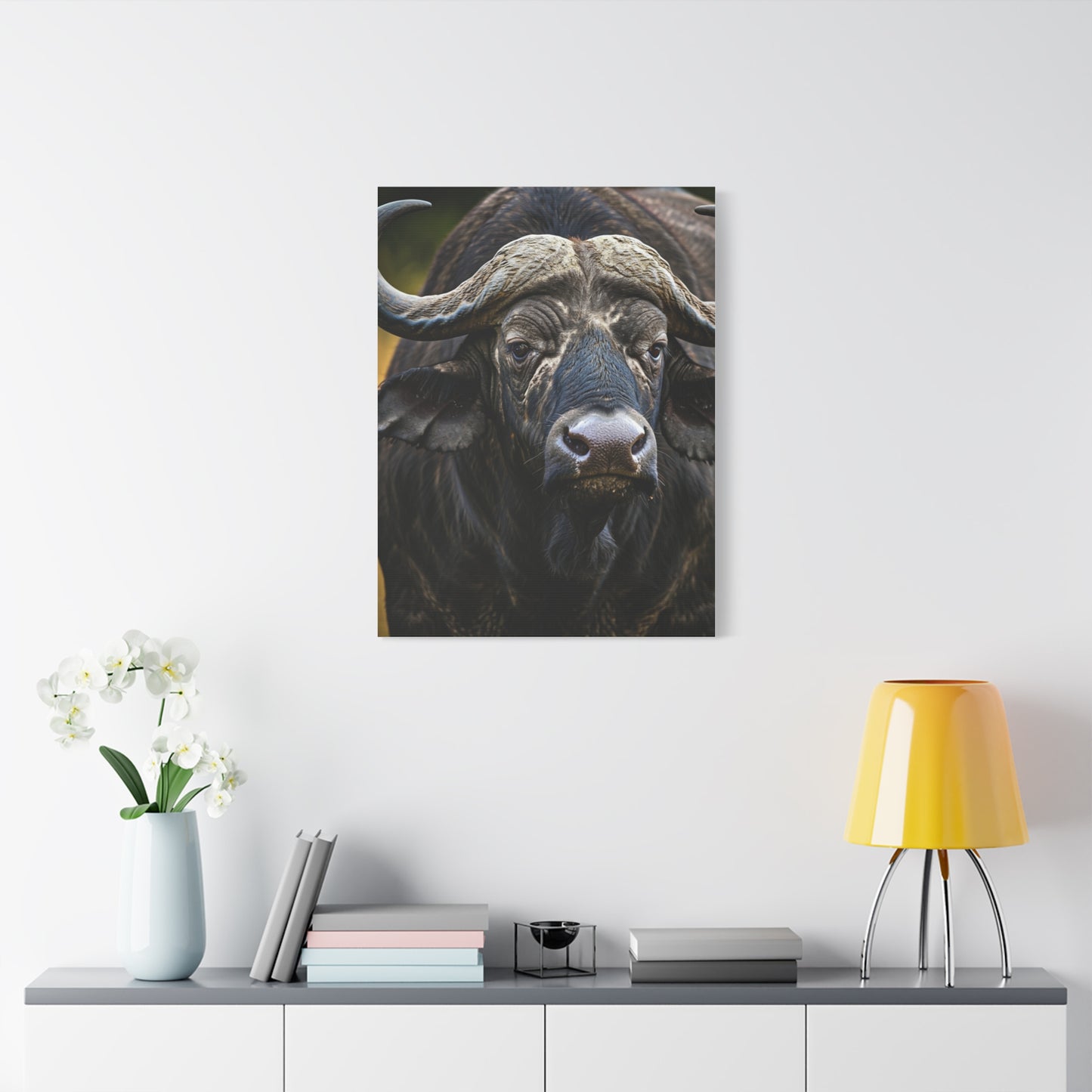 Mud-Covered Water Buffalo Close-Up Wall Art & Canvas Print