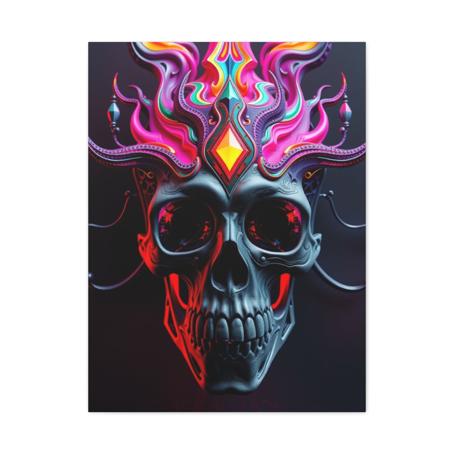 3D Trippy Skull Art By Ali Gulec Art Refined Canvas Wall Art & Canvas Print