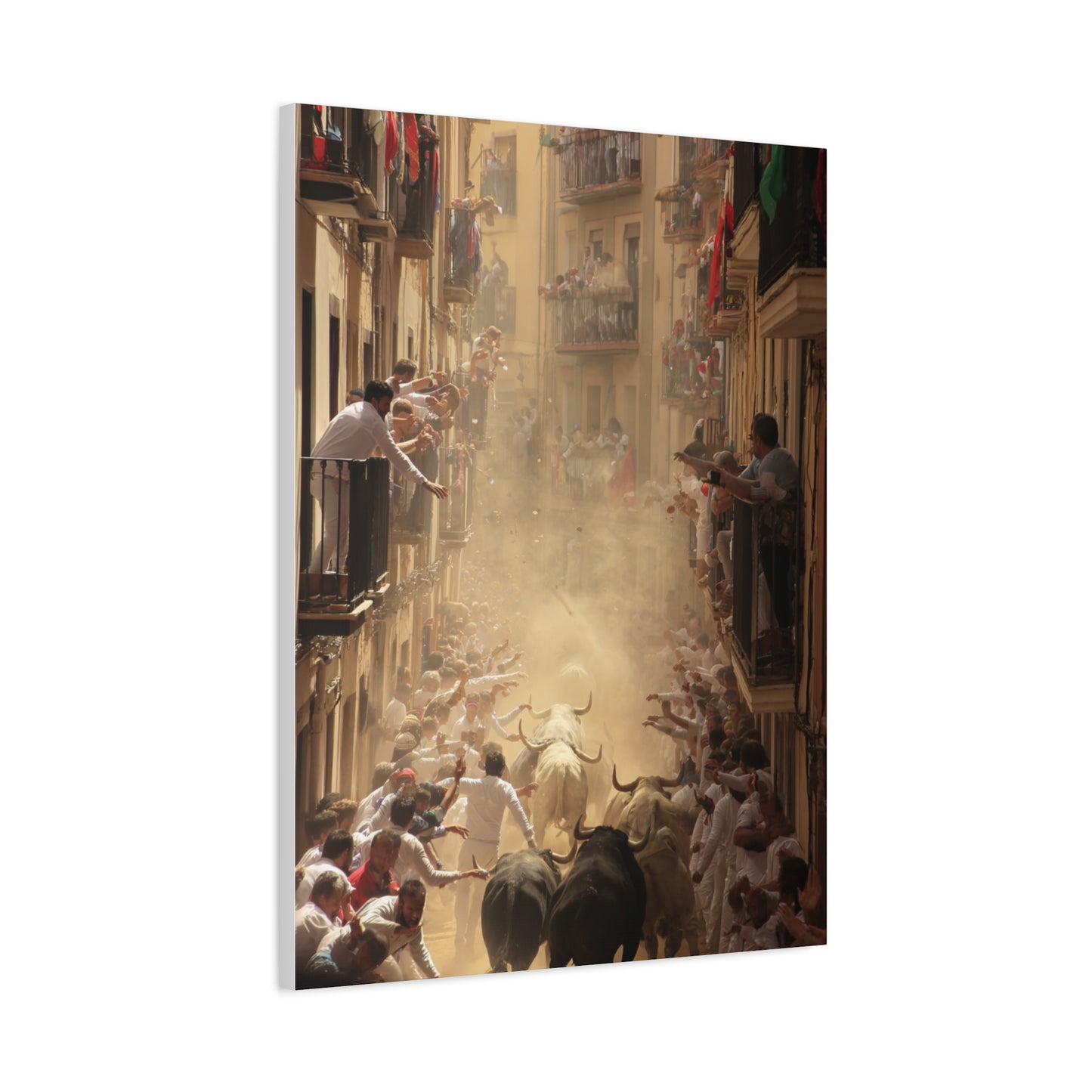 Running of the Bulls Festival Charge Wall Art & Canvas Print