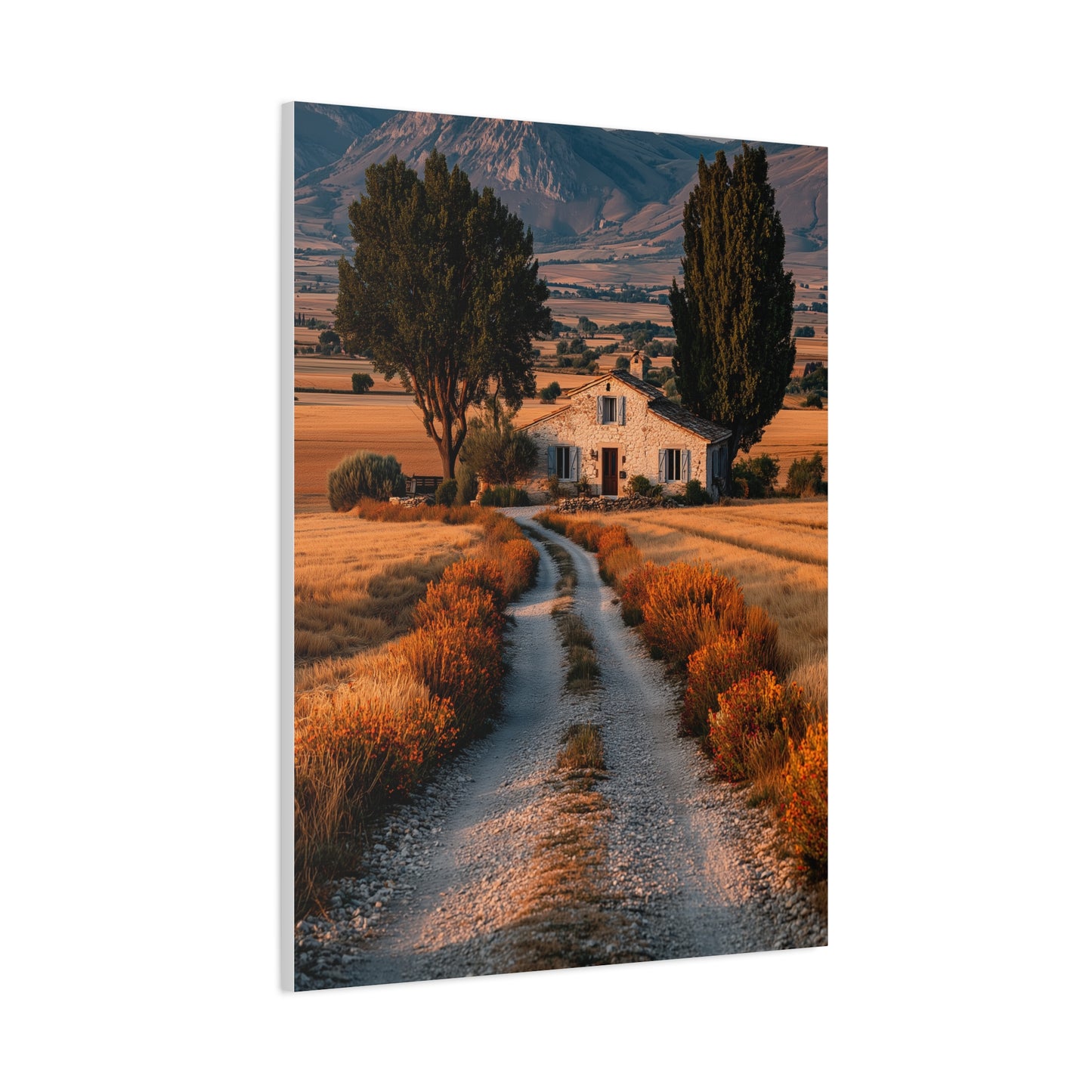 Farmhouse Gravel Lane Countryside Wall Art & Canvas Print
