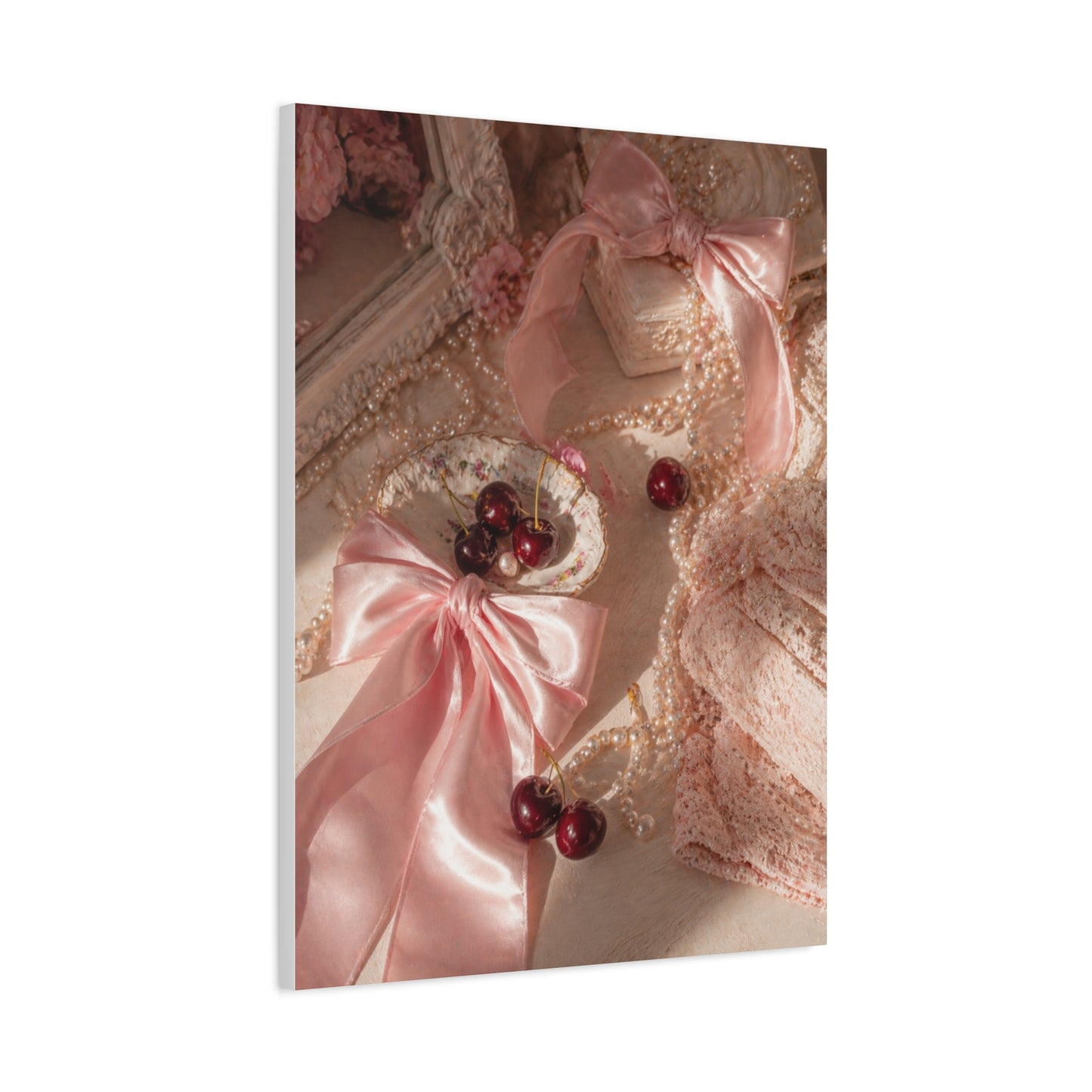 Coquette Satin Bow Still Life Wall Art & Canvas Print