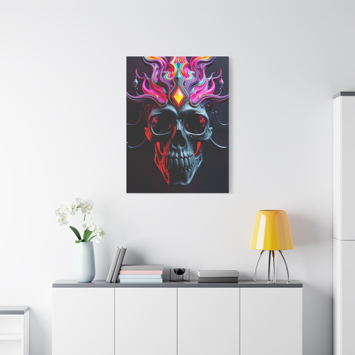 3D Trippy Skull Art By Ali Gulec Art Refined Canvas Wall Art & Canvas Print
