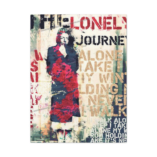 Lonely Journey Waterfall Abstract Painting Mixed Media Wall Art & Canvas Prints