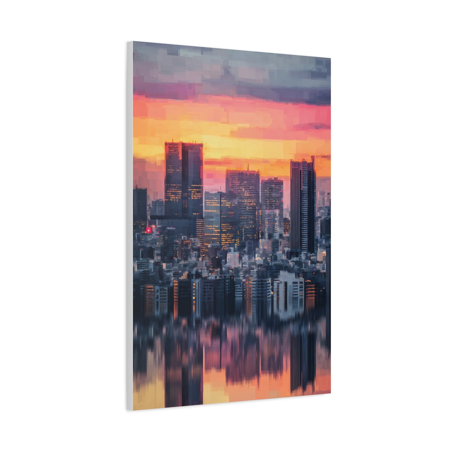 Tokyo Skyline Twilight Reflection Wall Art & Canvas Print