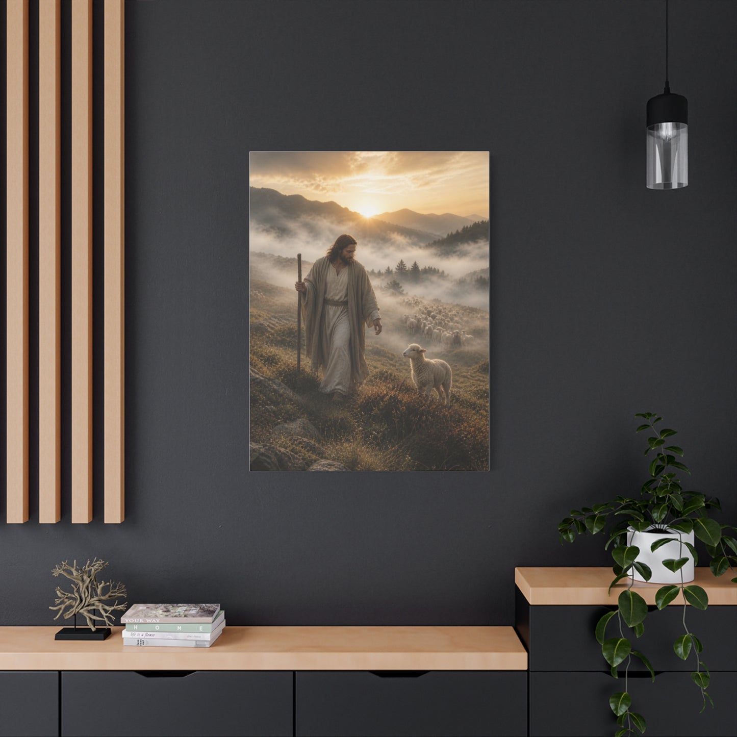 The Good Shepherd with Lamb Wall Art & Canvas Print