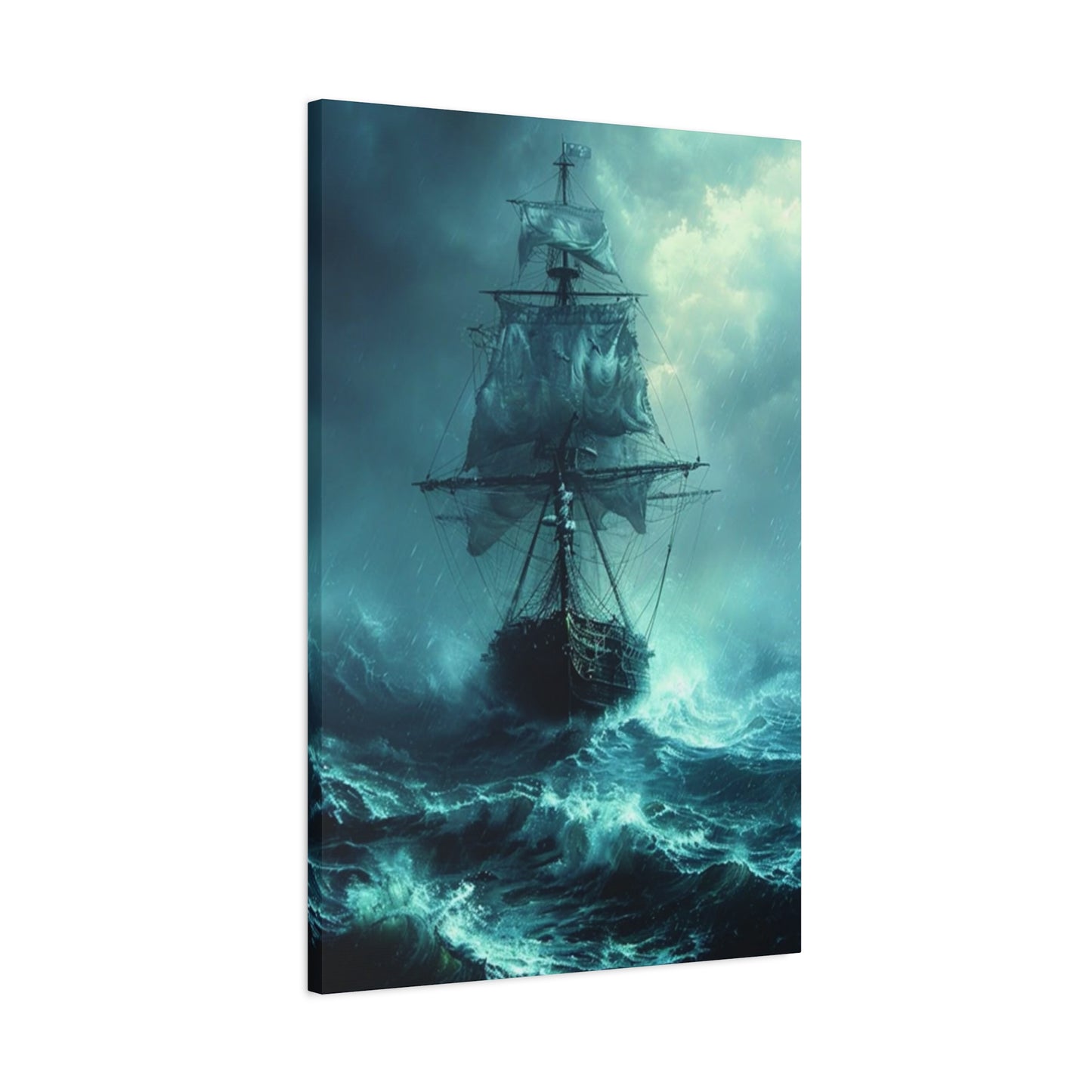 Sailing Ship In Dark Drawing Wall Art & Canvas Prints