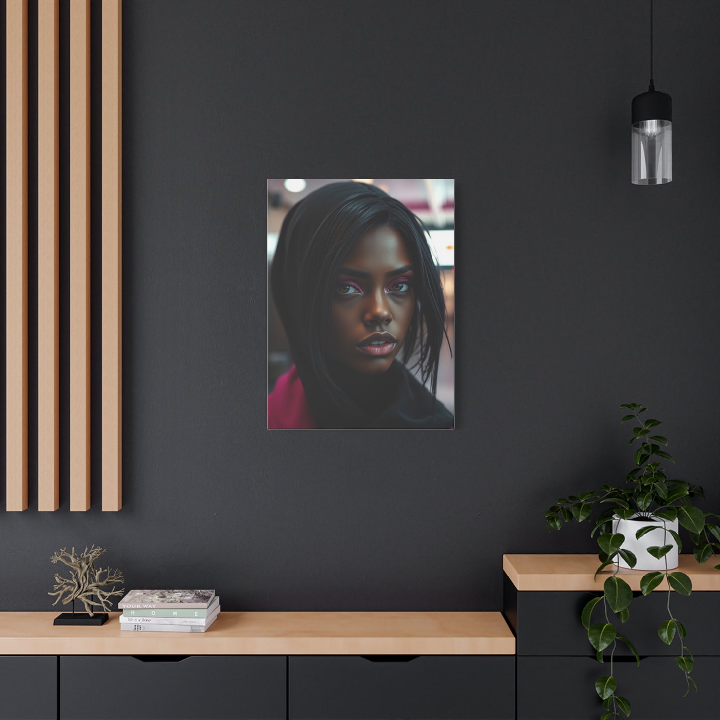 Vision Black & Pink Art Art Wall Art & Canvas Print