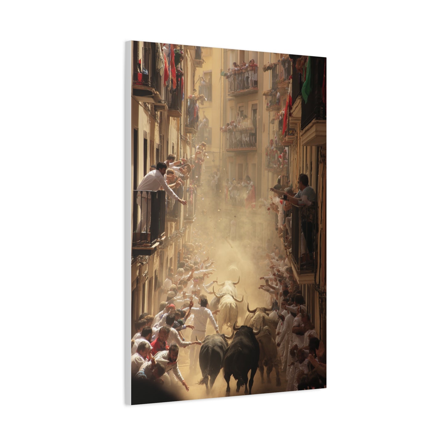 Running of the Bulls Festival Charge Wall Art & Canvas Print
