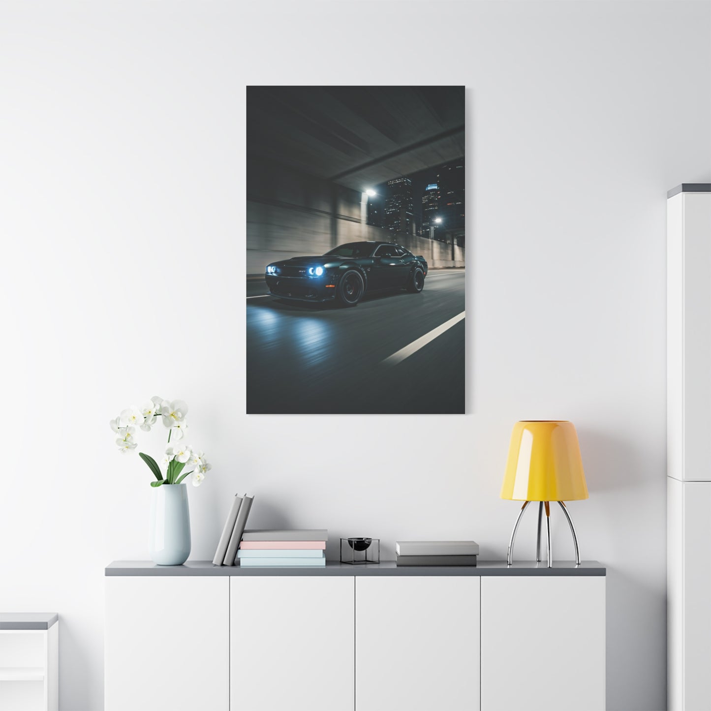 Dodge Challenger SRT Night Tunnel Motion Wall Art & Canvas Prints