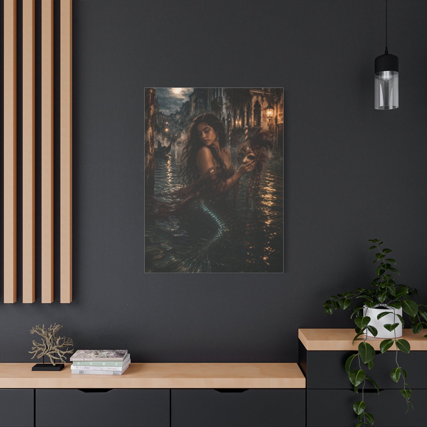 Venetian Moonlight Mermaid Mystery Wall Art & Canvas Print
