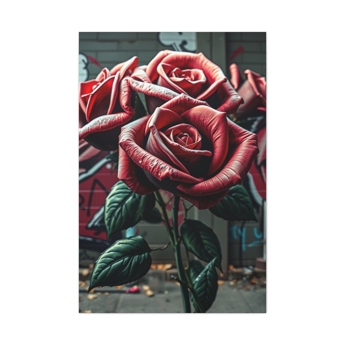 Renaissance Bloom Graffiti Wall Art & Canvas Print