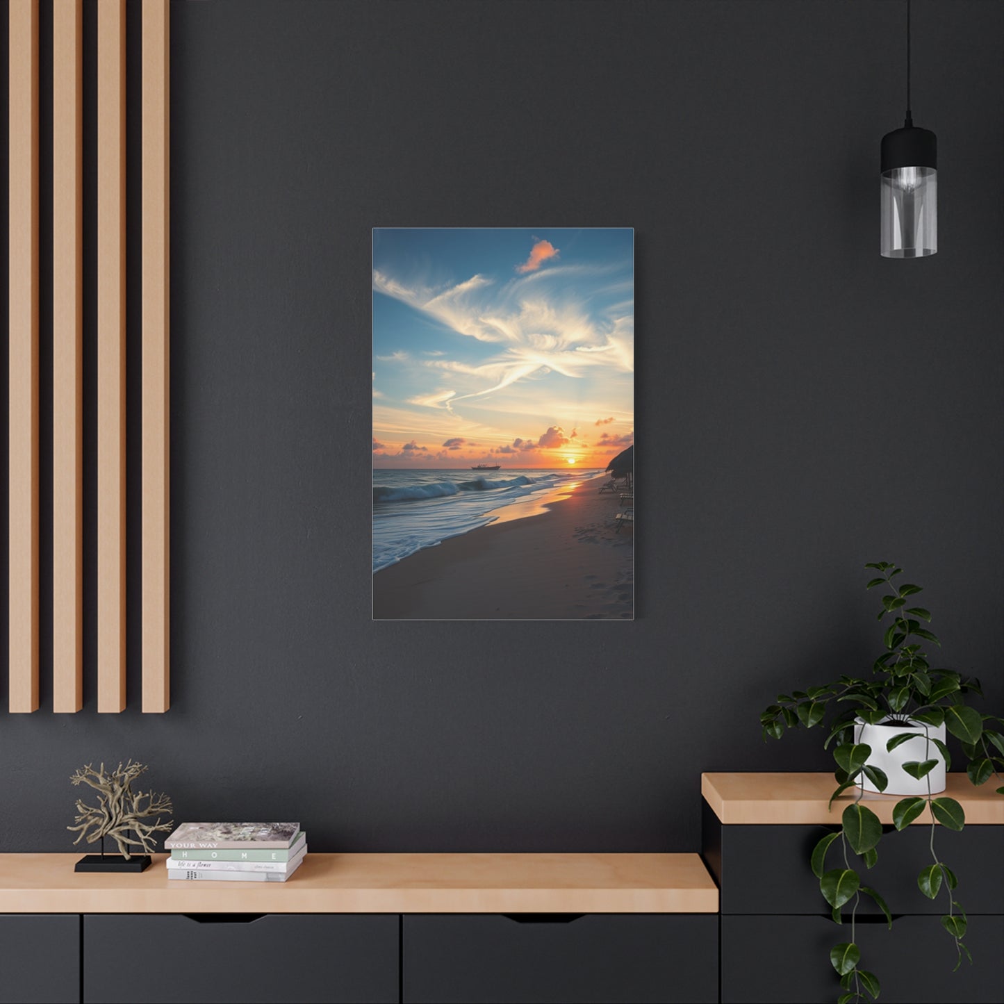 Supreme Beach Sunrise and Sunset Art Collection Wall Art & Canvas Print