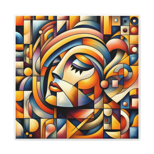 Lady Face Abstract Cubism Wall Art & Canvas Prints