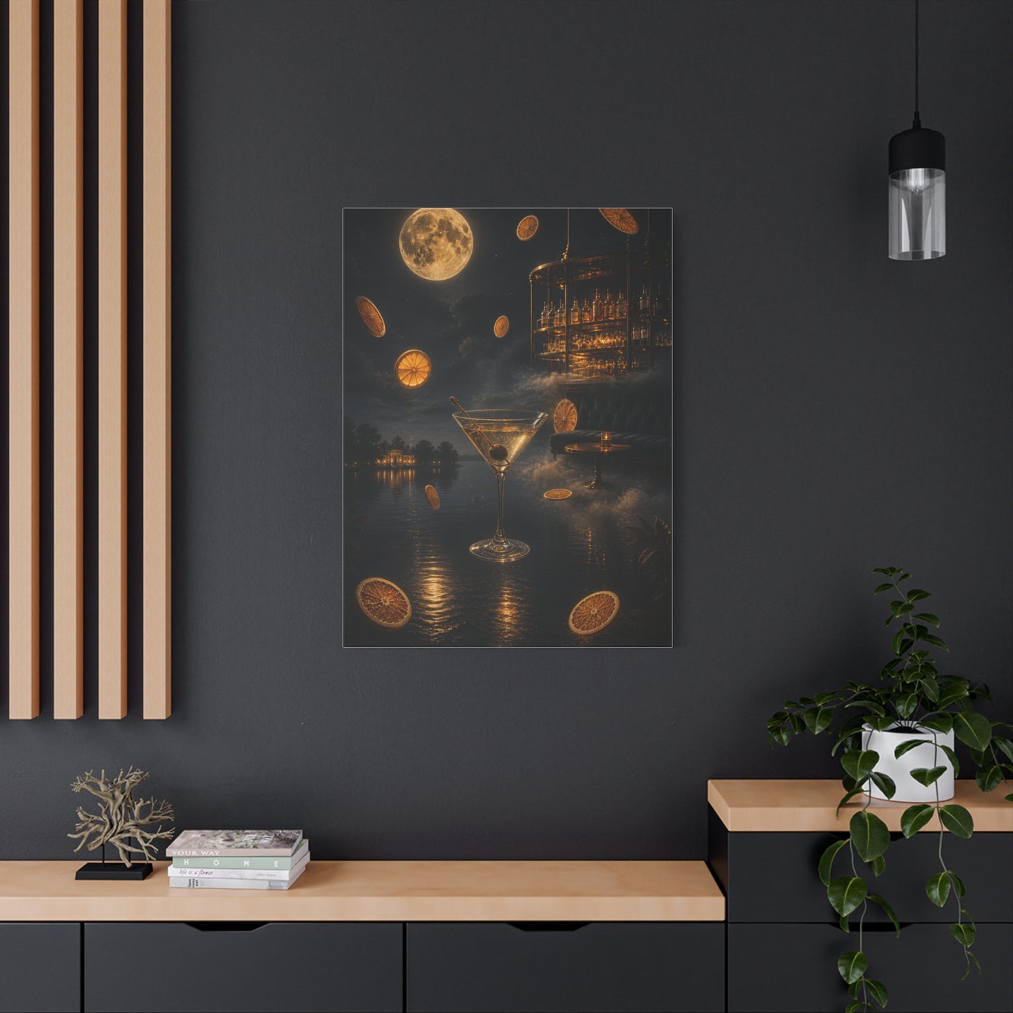 Surreal Moonlit Martini Dreamscape Wall Art & Canvas Print
