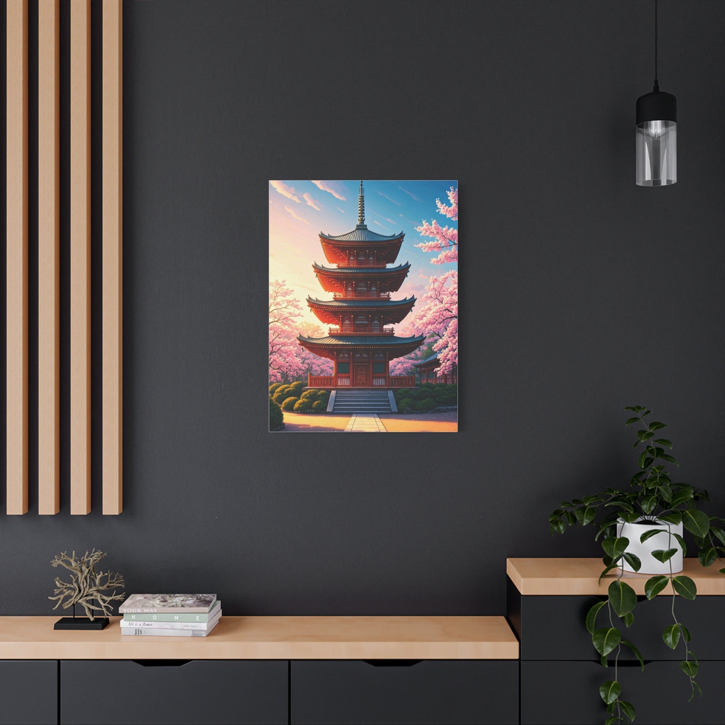 Traditional Pagoda Surrounded by Sakura Blossoms Wall Art & Canvas Prints
