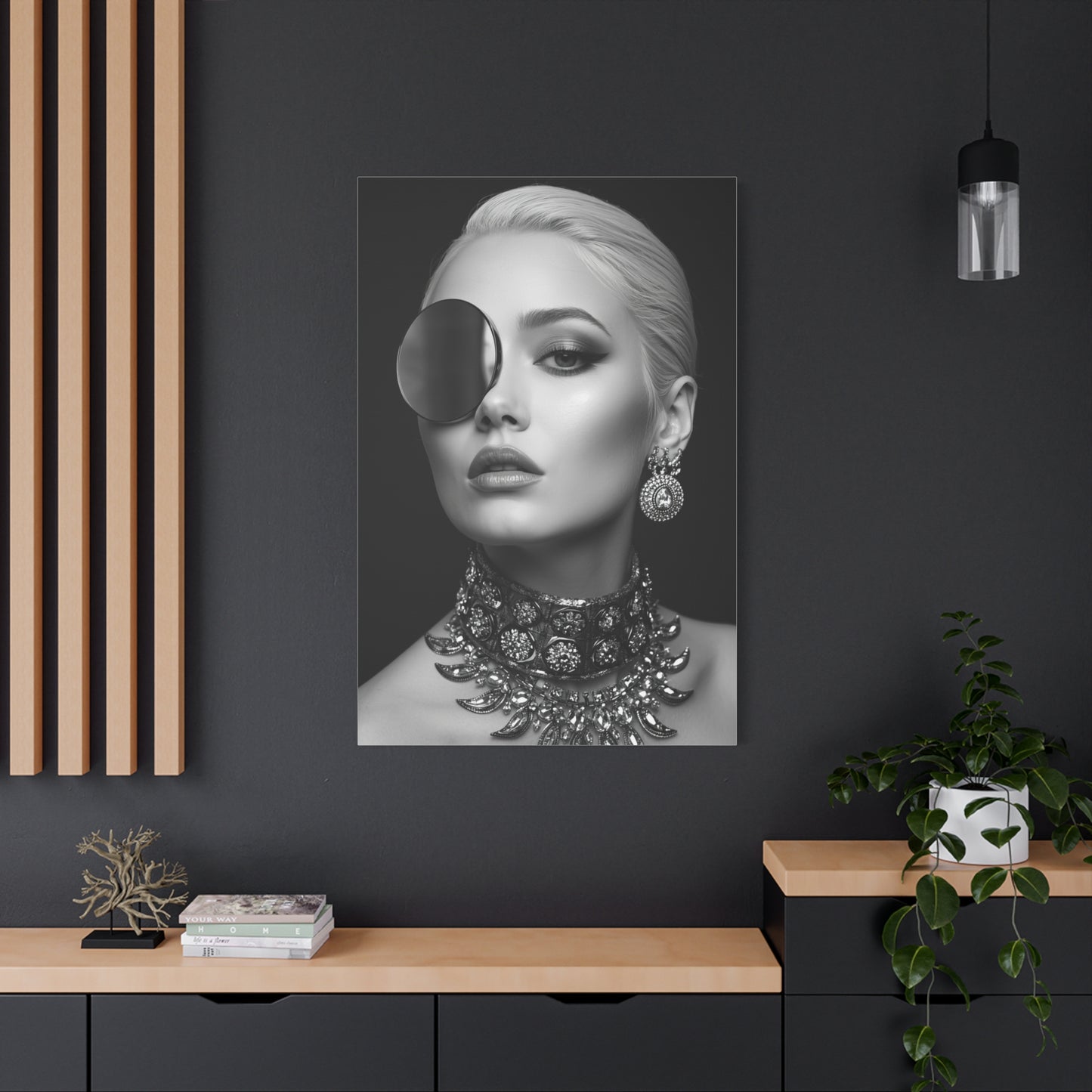 Monochrome Luxury Disc Portrait Wall Art & Canvas Print