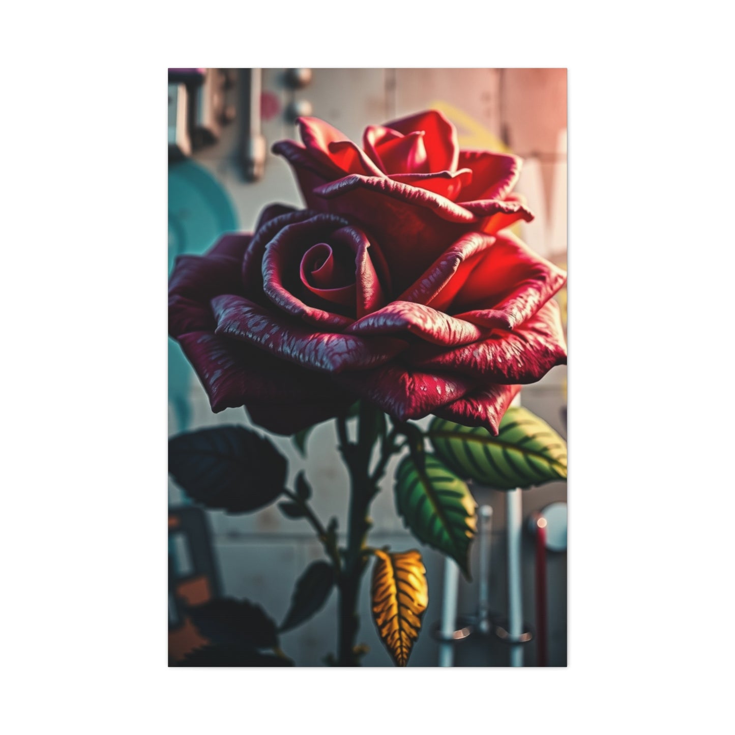 Regal Petals Street Canvas Wall Art & Canvas Print