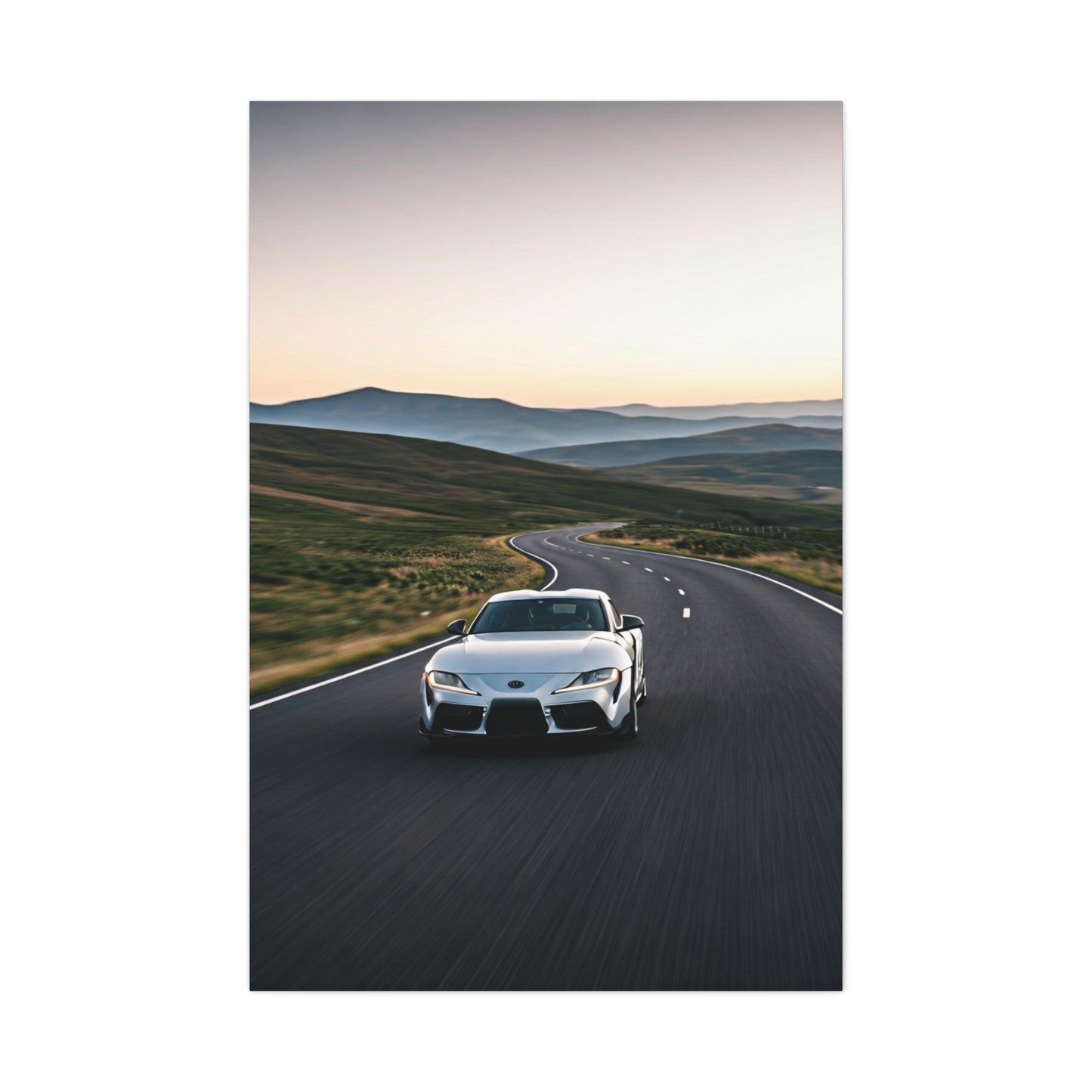 Toyota GR Supra Sunrise Scenic Road Wall Art & Canvas Prints