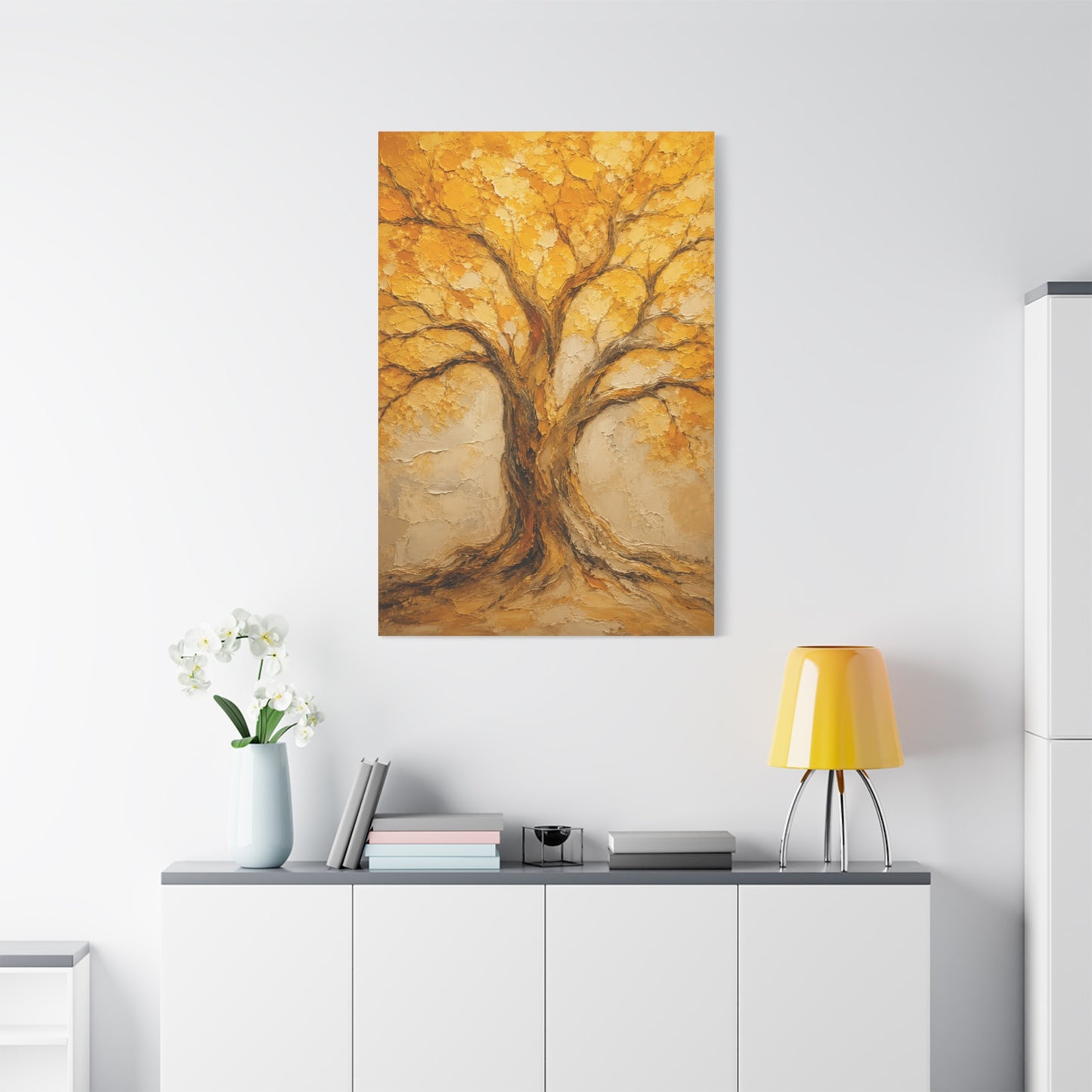 Impasto Golden Tree of Life Texture Wall Art & Canvas Print