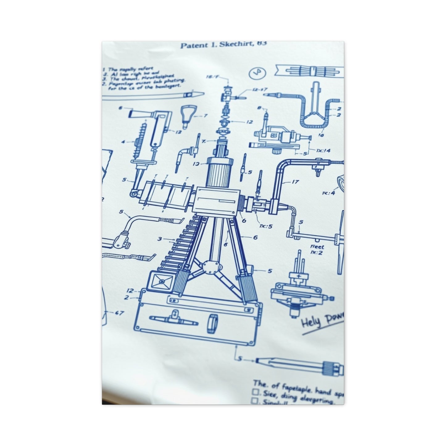 Masterpiece Blueprint & Patent Sketches Art Vision Wall Art & Canvas Print