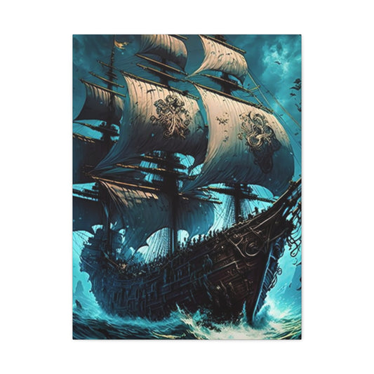 Large Ship Sailing In Night Wall Art & Canvas Prints